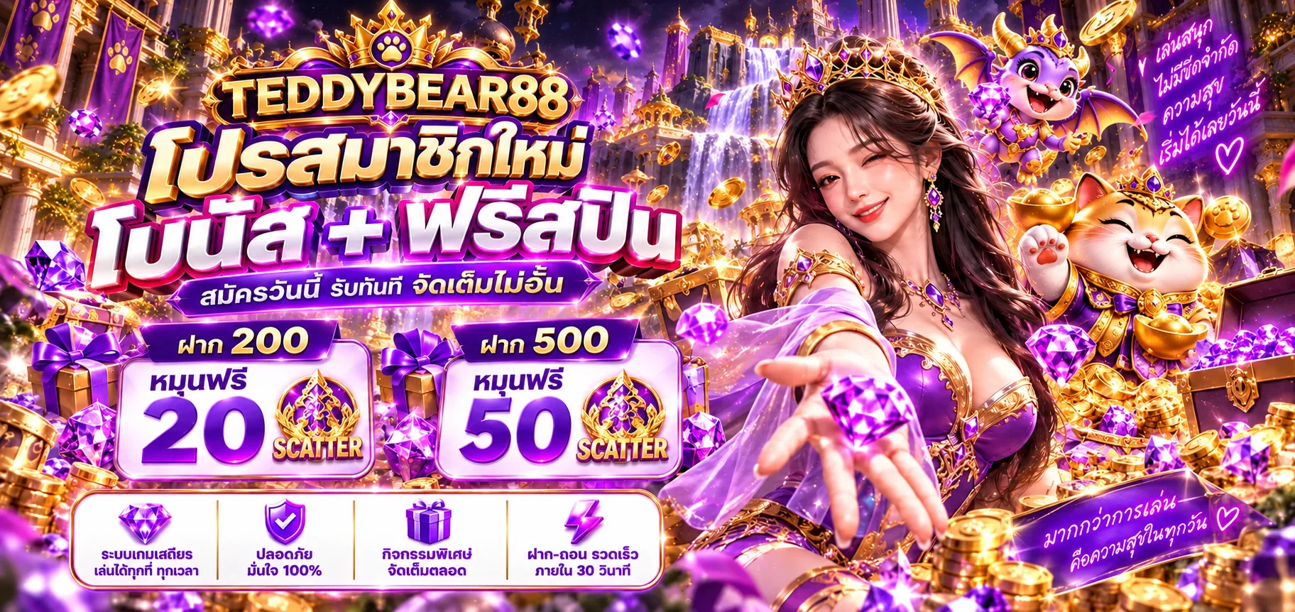 ภาพประกอบ TEDDYBEAR88 สล็อตเว็บตรง ทดลองเล่นก่อนเลือกเกม